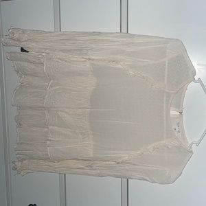 Off white flowy long sleeve shirt